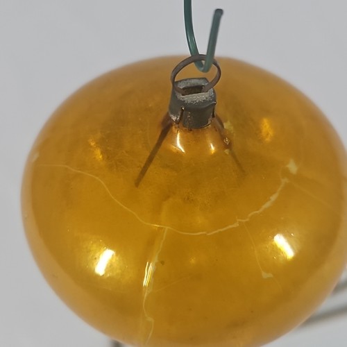 Vintage Drop Ball Balloon Christmas Ornament Yellow 2" - Picture 3 of 4