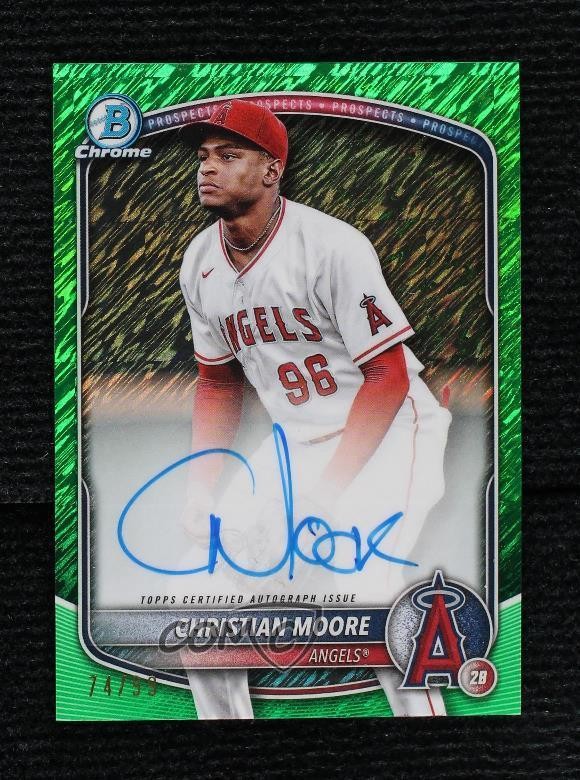 2025 Bowman Green Shimmer Refractor 47/99 Christian Moore #CPA-CMO Auto 8q5