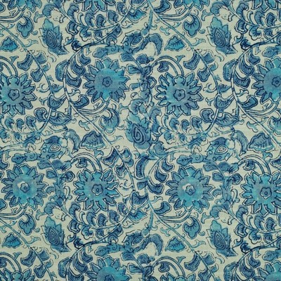 #ad P Kaufmann MANADO GEYSER Cotton Blend Blue Floral Drapery Uph Fabric $14.99