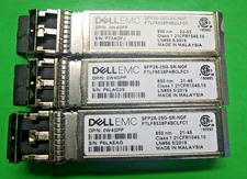 (Lot of 3) Dell EMC SFP28-25G-SR-G2 Transciever LTF8505-BC+-DEN W4GPP