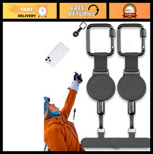Retractable Anti-Theft Phone Lanyard Tether with Steel Cable Secure Lock Clip