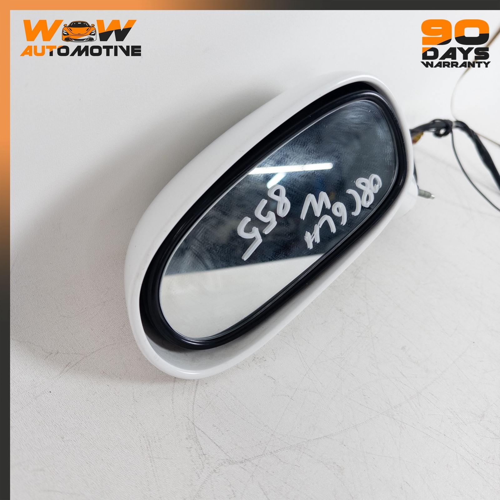 05-09 CHEVROLET CORVETTE C6 FRONT LEFT POWER FOLD DOOR MIRROR ASSEMBLY WHITE OEM