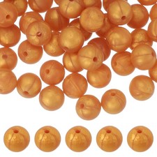 60 Pcs Silicone Beads, 9mm Bulk Beads for Keychain Making, Gold