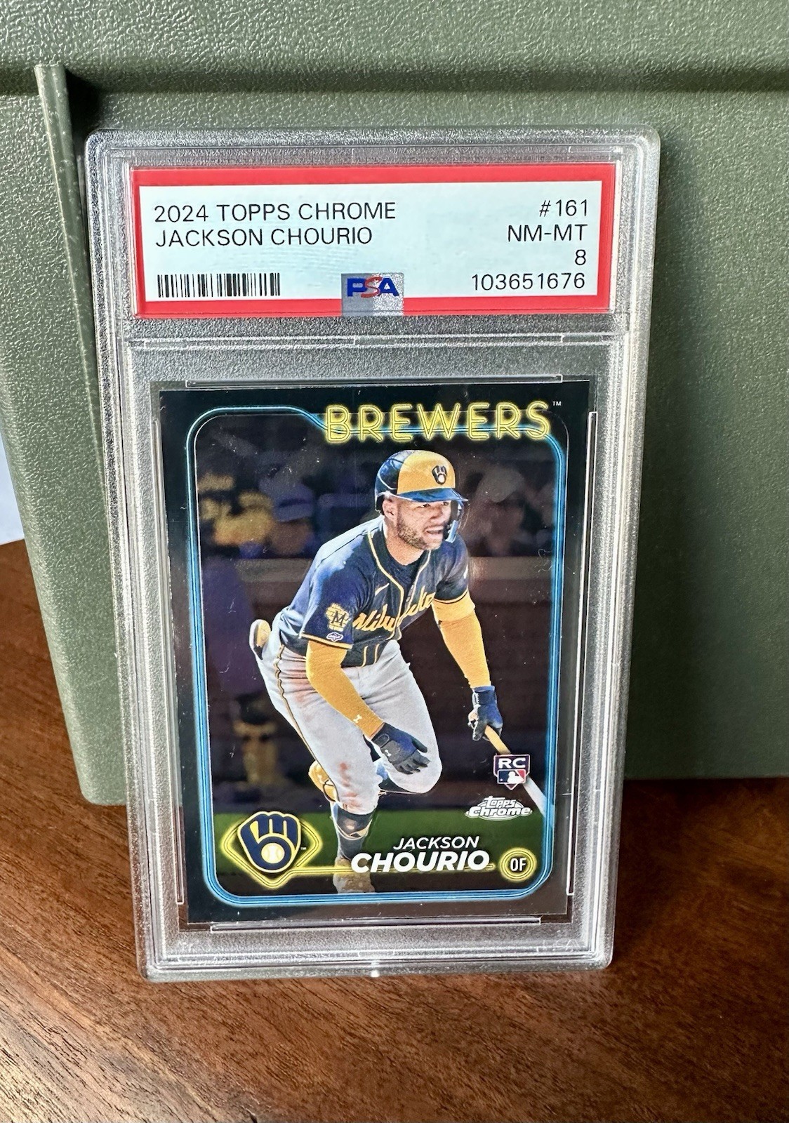 2024 Topps Chrome - #161 Jackson Chourio (RC) PSA 8