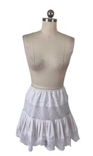VTG Inspired White Pleated Lace Ruffle Skirt Medium Dollette BalletCore Coquette