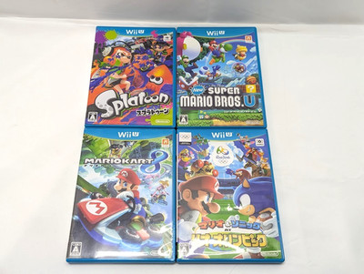 X Wii U 4 Game Lot Splatoon Mario Kart 8 New Super Mario Bros U Mario Sonic JP
