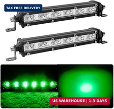 7-inch 18w Green Single Row Off-road Led Light Bar Pods Work Driving Fog Lights