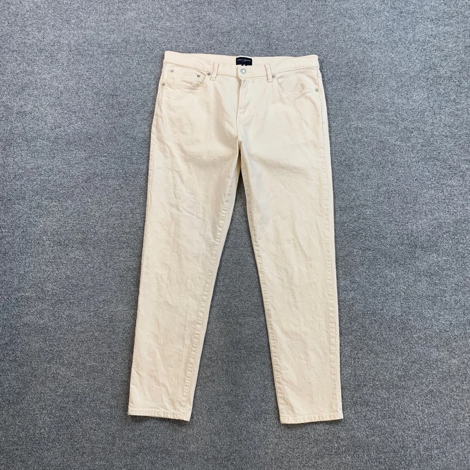 Pantalones de mezclilla Lucky Brand para hombre 36 marfil lavado claro 412 atléticos ajustados rectos elásticos Foto 2 de 4