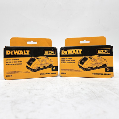 2 Pack DEWALT 20V MAX Compact Lithium-Ion 4.0Ah Battery Pack `