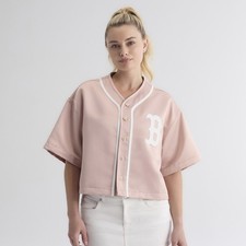 Women's Fanatics Faded Rose Boston Red Sox Iconic Full-Button Satin Baseball Top