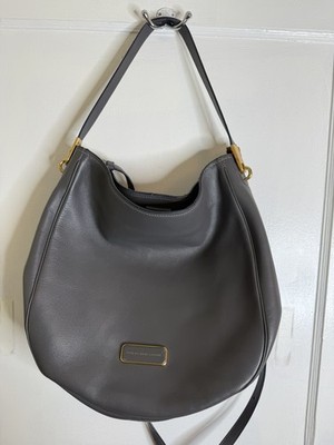 MARC JACOBS Q Hillier Grey Leather Hobo Crossbody Shoulder Bag M0005340