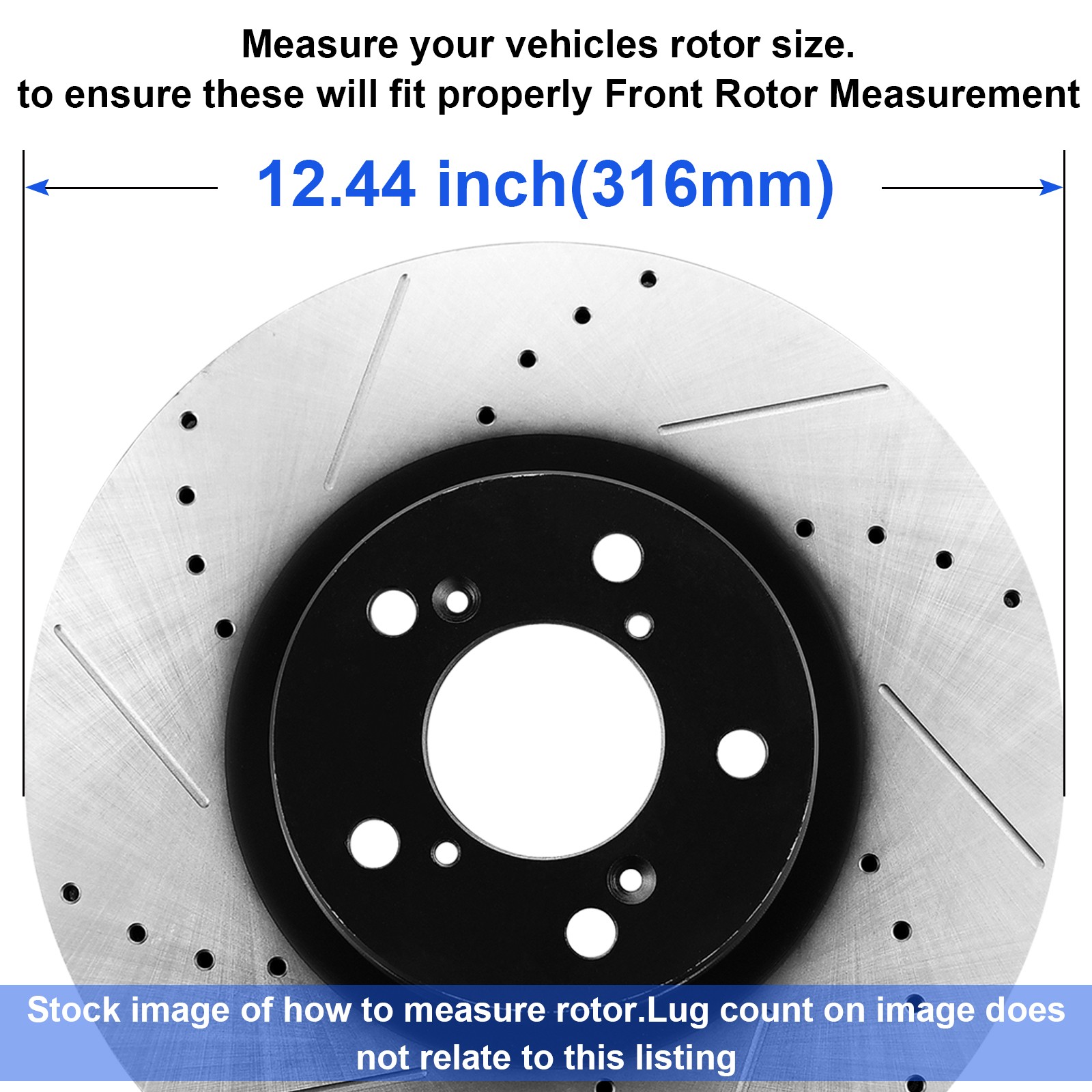 Rear Slotted Disc Brake Rotors For Jeep Wrangler 3.7L 3.8L V6 2007-2018 thumbnail 2