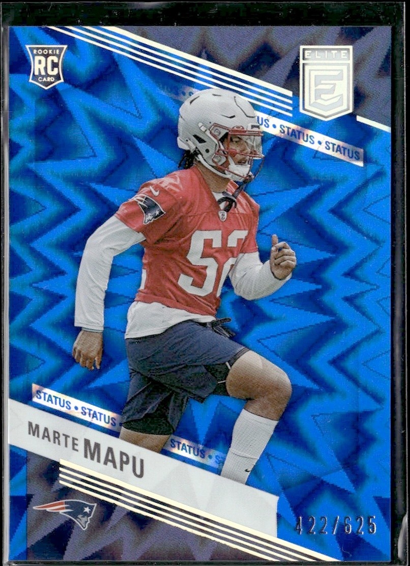 2023 Donruss Elite Marte Mapu RC #165 Status Blue /625 Patriots Football