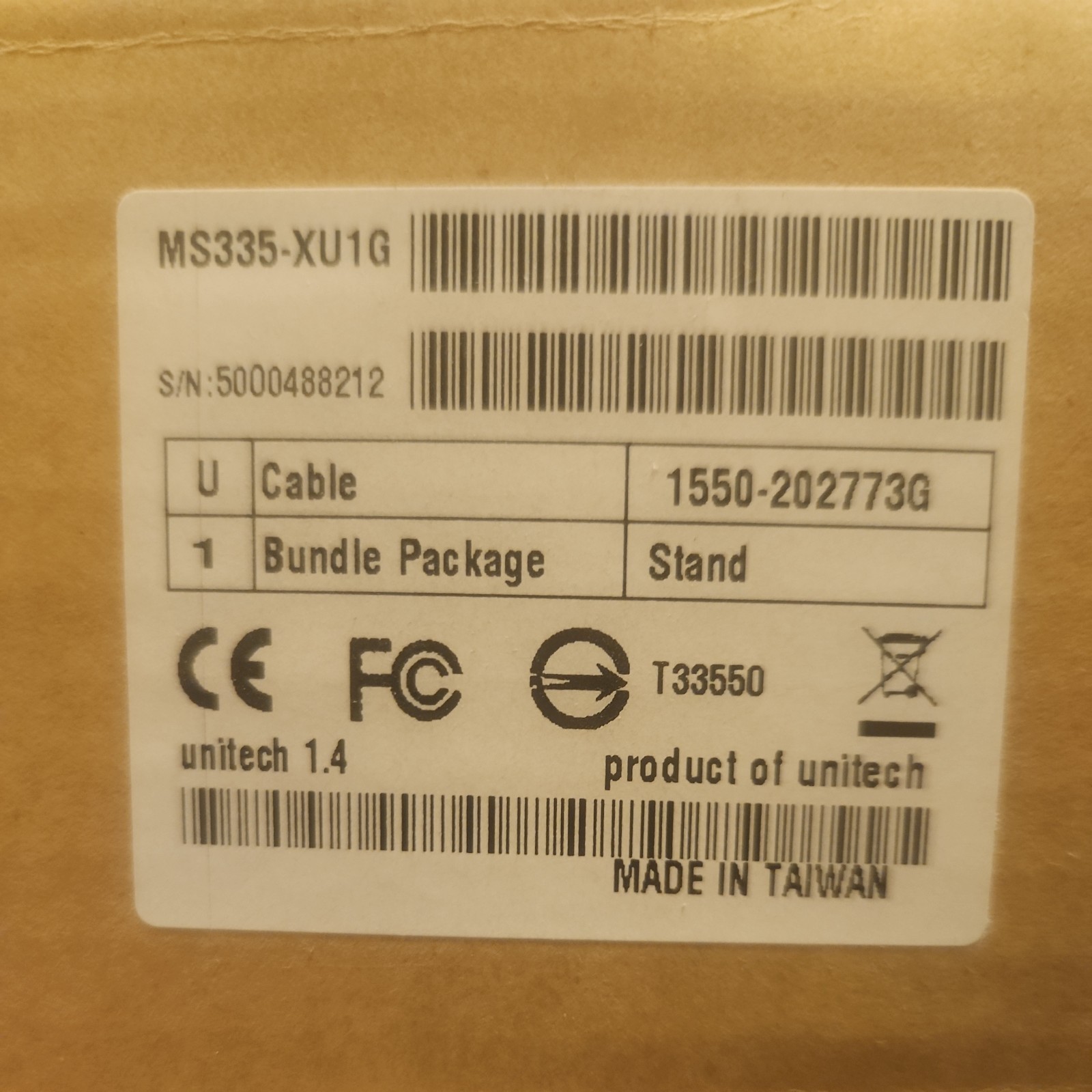 Unitech MS335-XG Barcode Scanner