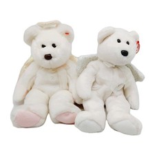 TY Beanie Buddy Herald  Angel Bear Plush Stuffed Animal Toy 13" Set Of 2