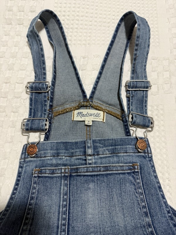 Madewell Women's Blue Denim Overall One-Piece Jumpsuit Size M Pockets