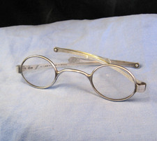 ANTIQUE READING GLASSES SPECTACLES STERLING SILVER FRAMES ABRAHAM MARY HOLMES