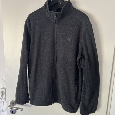 Spyder Jacke Fleecejacke Strickfleece Herren Grau Gr. L 50/52