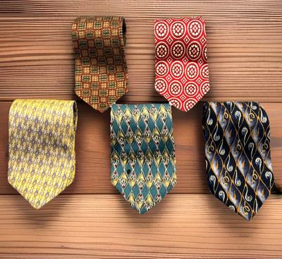 Vintage Silk Designer Ties Lot USA Made Polo Ralph Lauren Robert Talbott Retro