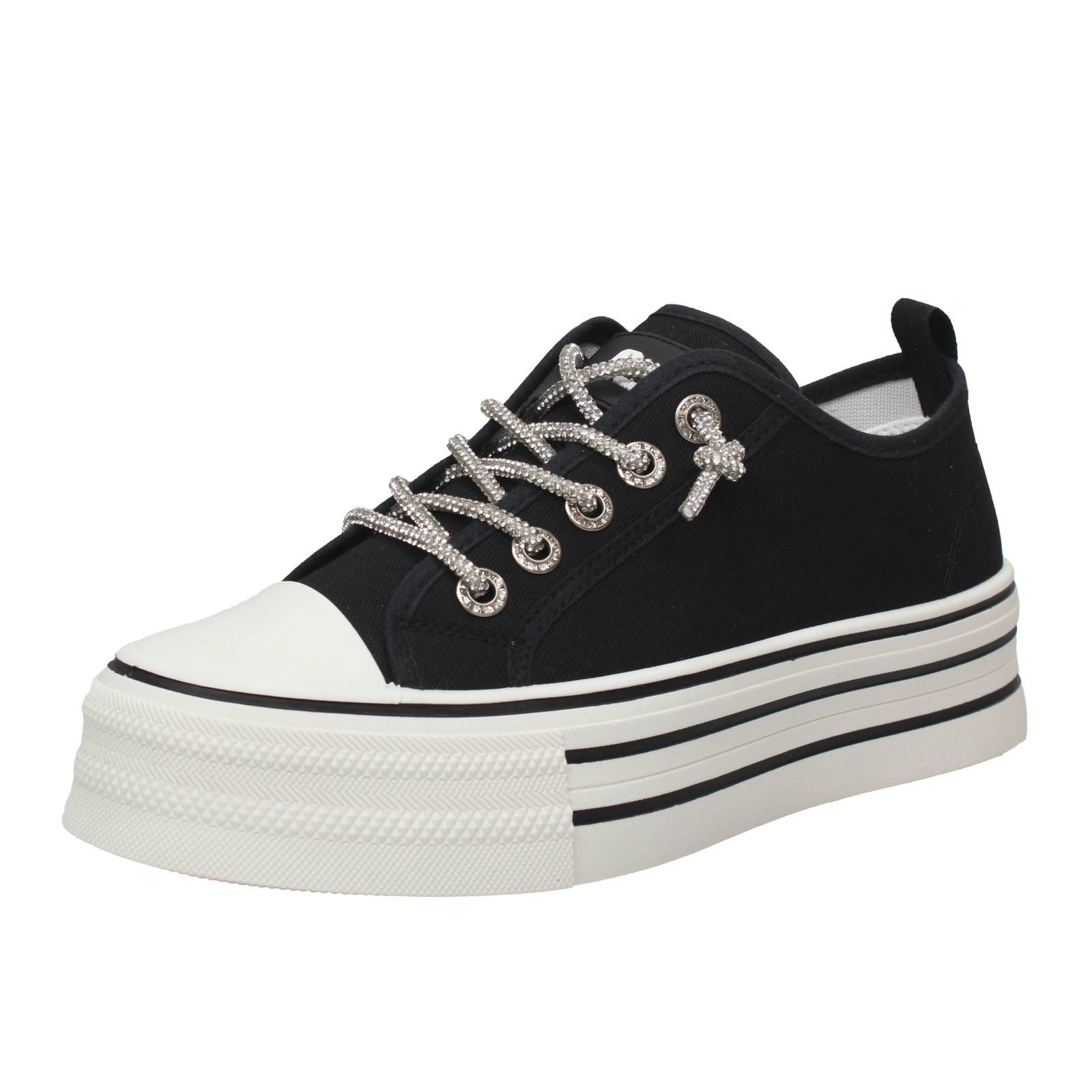 Queen Helena Sneaker Plateau Canvas schwarz - Gre 41 263 cm Damenschuhe 6090₽