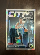 2023-24 Panini Hoops Premium Stock City Edit Brandon Miller #12 Silver Prizm RC