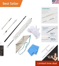 Flute Clarinet Cleaning Set - Includes Rod, Double-Ended Brush Cloth