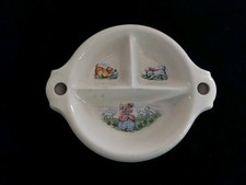 Vintage Little Bo Peep Divided Baby Childs Food Warming Dish