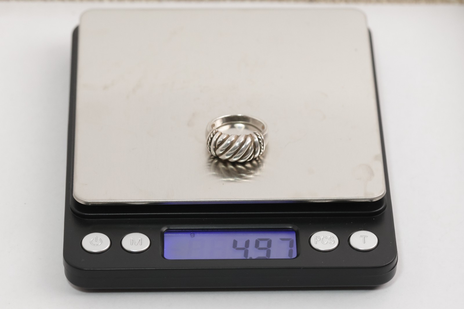 Rounded Waves With Twist Pattern Edges 925 Sterli… - image 7