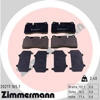 Vorderachse Zimmermann 20217.165.1 Bremsbelagsatz, Scheibenbremse FüR Land Rover
