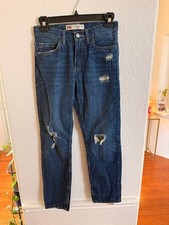 Levi  s 502 Regular Taper Jeans Youth 12 Reg 26x26 Distressed Denim