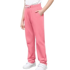 Kids Cotton Sweatpants Boys Soft Casual Straight Leg Athletic Pants with Draw...