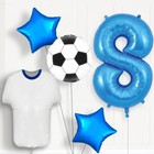 Blue and White Football Shirt 8th Birthday Balloon Package