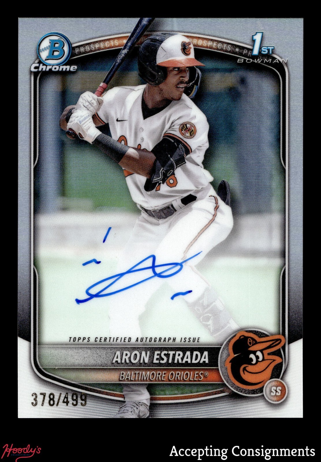 2025 Bowman Chrome Prospect Refractor Aron Estrada 1ST ROOKIE AUTO 378/499