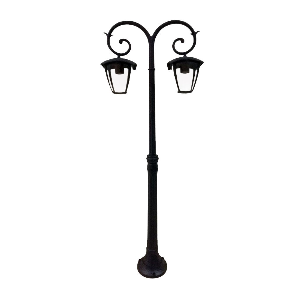 Lampada da terra esterno alluminio candelabro nero giardino sentiero lanterna veranda lampada da terra foto 2