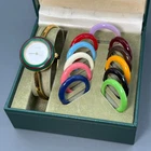 [Near MINT] Gucci Change Bezel 11/12.2 Quartz 12 Colors Gold Watch Working