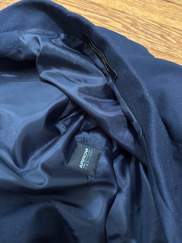 Arrow Boys Blazer Size Youth 18 Navy Blue 3 Button Sport Jacket Regular Fit - Picture 3 of 5