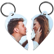Custom FRP Broken Heart Him Her Keychain