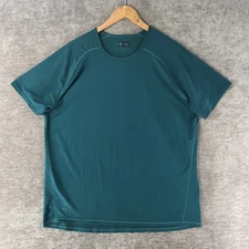 Janji Helio Tech Men's Short Sleeve Running Athletic Shirt Pullover Teal Blue XL