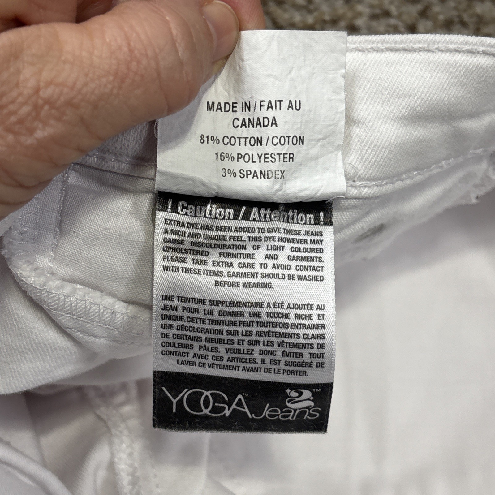 Second Yoga Jeans Womens Jeans 26 White Stretch Zip Hem Jeans 28 X 26.5 - View 7