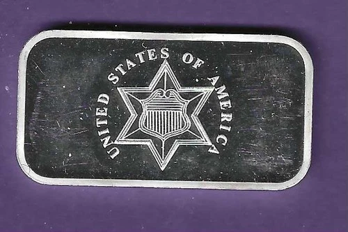 SILVER THREE-CENT  PIECE .999 SILVER ART BAR