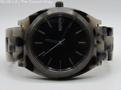 Nixon The Time Teller Acetate Men's Gray Tortoise Acetate Quartz Watch