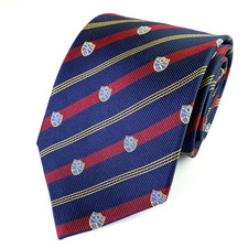 Yonsei University Tie Navy/Red Striped 100% Silk Tie 연세대학교 Logo L57" W3.75"