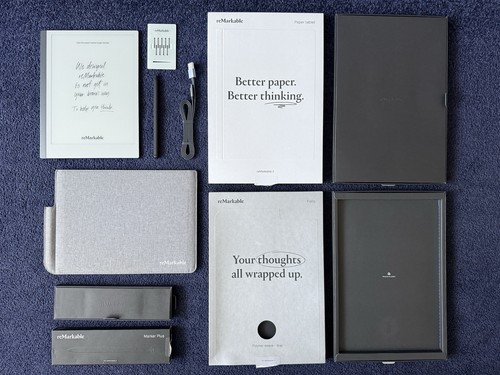 reMarkable 2 Paper Tablet - Grey, Marker plus pen & Folio Gray Case Bundle