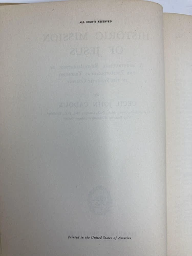 The Historic Mission of Jesus by C J Cadoux First 1st Edition VG HC - Picture 5 of 8