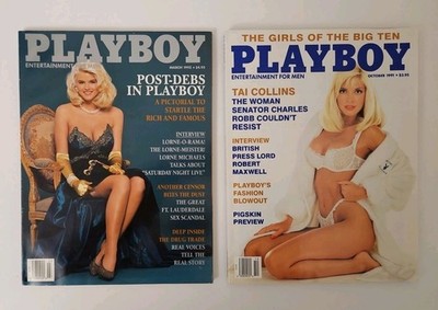 Playboy Magazine Blonde Celeb Lot, Oct 1991 & March 1992 Anna Nicole VG Cond 