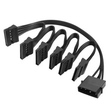 IDE to SATA Power Cable LP4 4 Pin 1 to 6 15 Pin SATA Splitter Supply Adapter ...