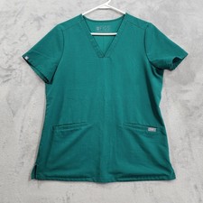 FIGS Top Womens S Green Technical Collection Catalina One Pocket Scrub V-Neck