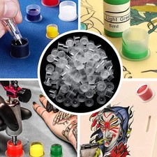 100,200,300,400,500,1000 Pcs Plastic Tattoo Ink Pigment Cups with Holder Caps