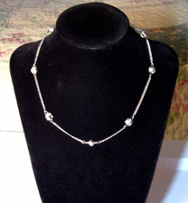 Avon Vintage Silver Tone Choker Necklace Ribbed Knot Chain Jewelry