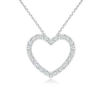 ANGARA 0.1 Ctw Natural Diamond Open Heart Pendant Necklace in Silver